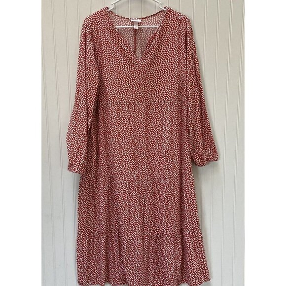 Isabel Maternity Red White Polka Dot Tiered Waist Ruffle Balloon Sleeve Dress-XL - Picture 6 of 11